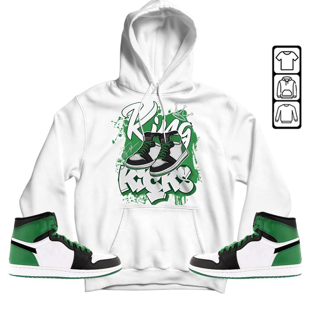 King Kicks 90s Sneaker Shirt Match Lucky Green 1s, Jordan 1 Lucky Green MKO T-Shirt