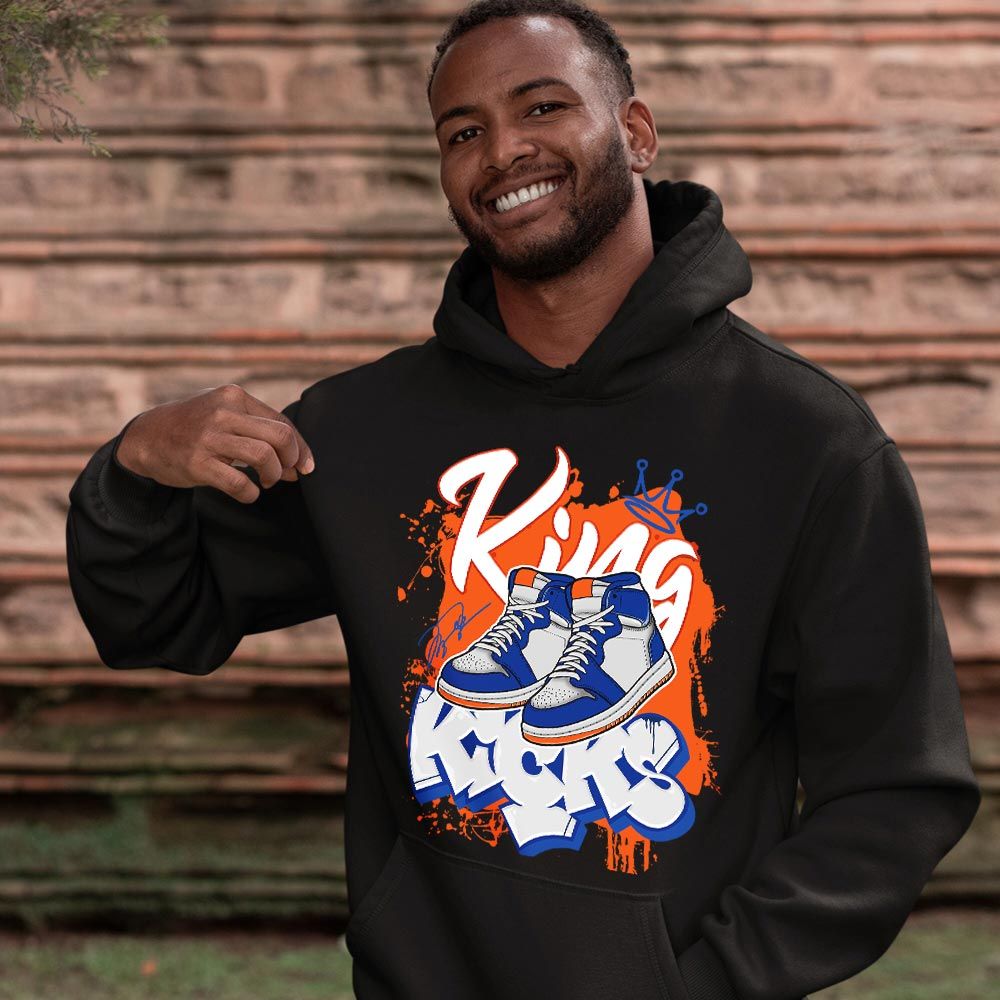 King Kicks 90s Sneaker Shirt Match Mid Knicks 1s, Jordan 1 Mid Knicks MKO T-Shirt King Kicks 90s Sneaker Shirt Match Mid Knicks 1s, Jordan 1 Mid Knicks MKO T-Shirt