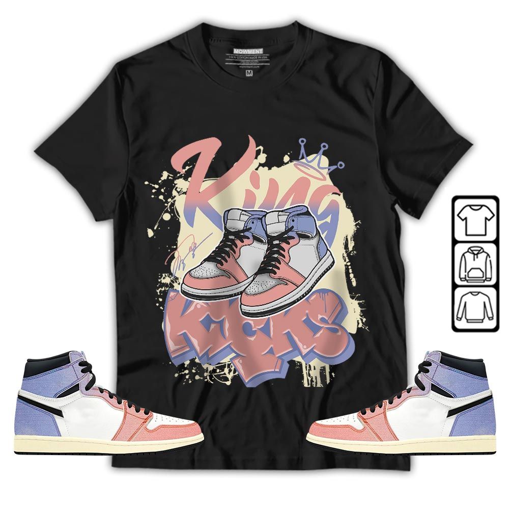 King Kicks 90s Sneaker Shirt Match Retro Skyline 1s, Jordan 1 High OG Skyline MKO T-Shirt King Kicks 90s Sneaker Shirt Match Retro Skyline 1s, Jordan 1 High OG Skyline MKO T-Shirt