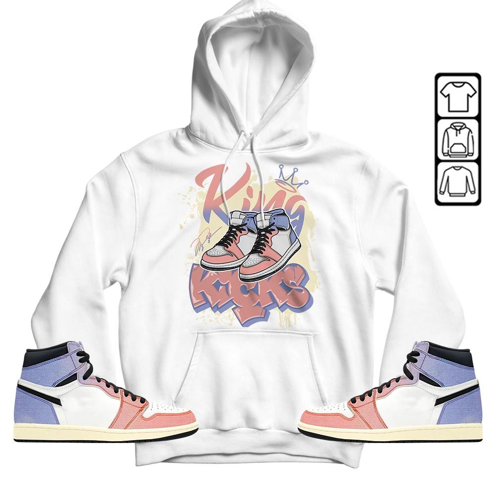 King Kicks 90s Sneaker Shirt Match Retro Skyline 1s, Jordan 1 High OG Skyline MKO T-Shirt