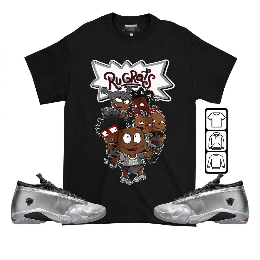 Knock knock Rugrats Sneaker Shirt Match 14 Low Metallic Silver, Jordan 14 Metallic Silver MKO T-Shirt