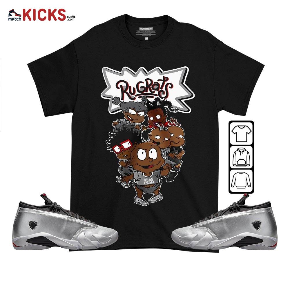 Knock, knock Rugrats Sneaker Shirt Match 14 Low Metallic Silver, Jordan 14 Metallic Silver MKO T-Shirt