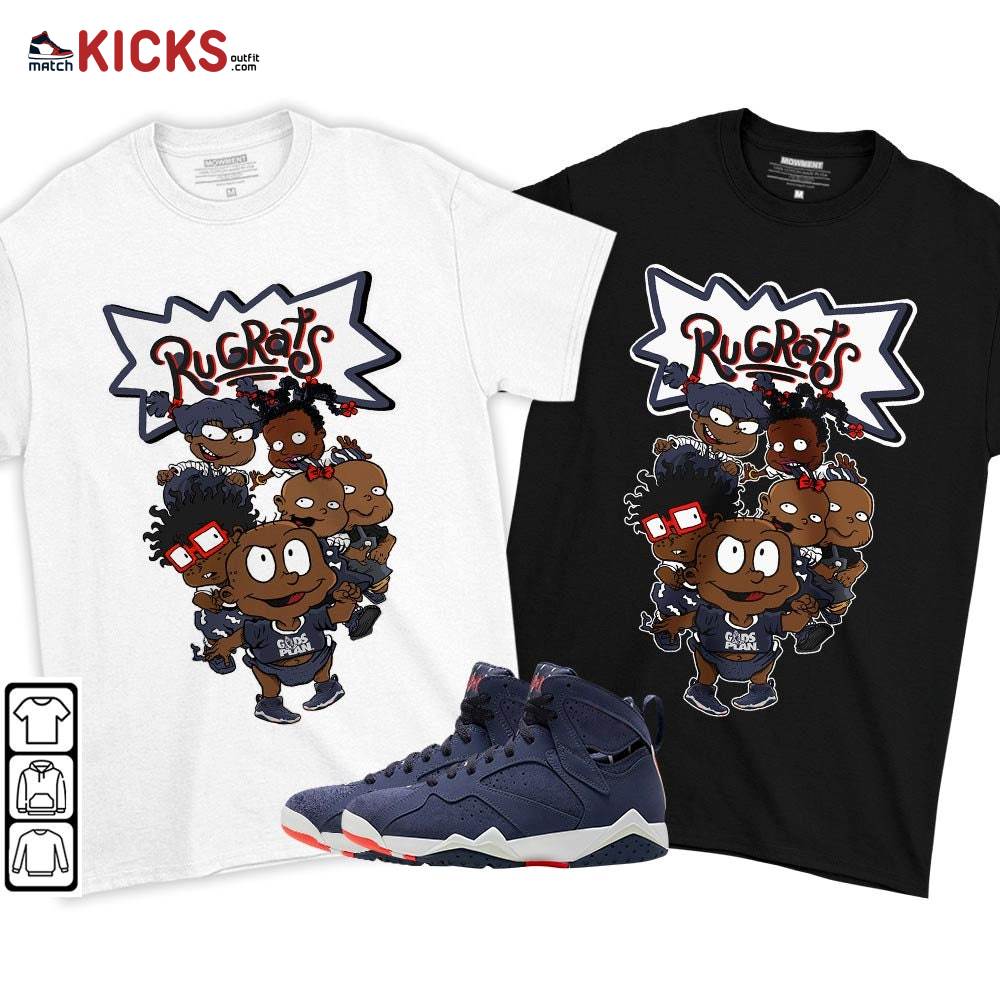 Knock, knock Rugrats Sneaker Shirt Match 7 Neutral Indigo, Jordan 7 Quai 54 MKO T-Shirt