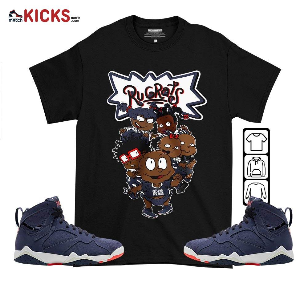 Knock, knock Rugrats Sneaker Shirt Match 7 Neutral Indigo, Jordan 7 Quai 54 MKO T-Shirt
