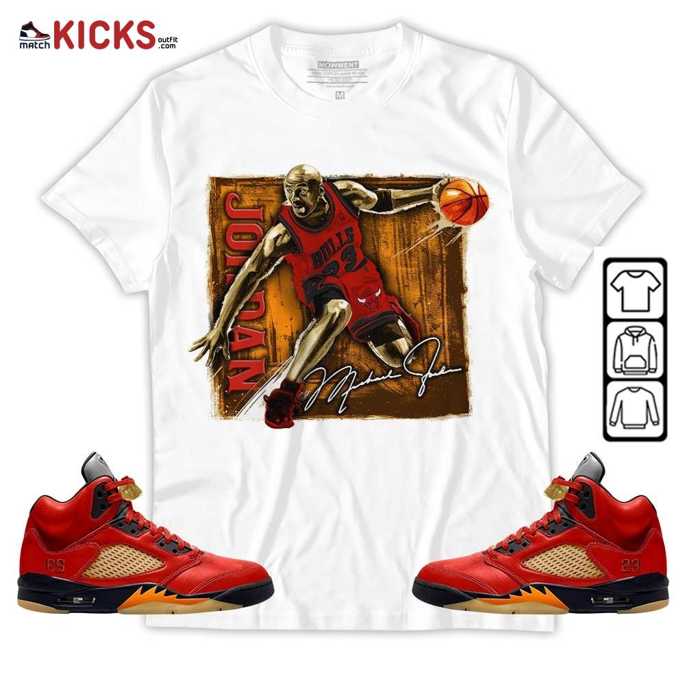 Last Dance Jordan Sneaker Shirt Match 5 Dunk On Mars, Jordan 5 Mars For Her MKO T-Shirt