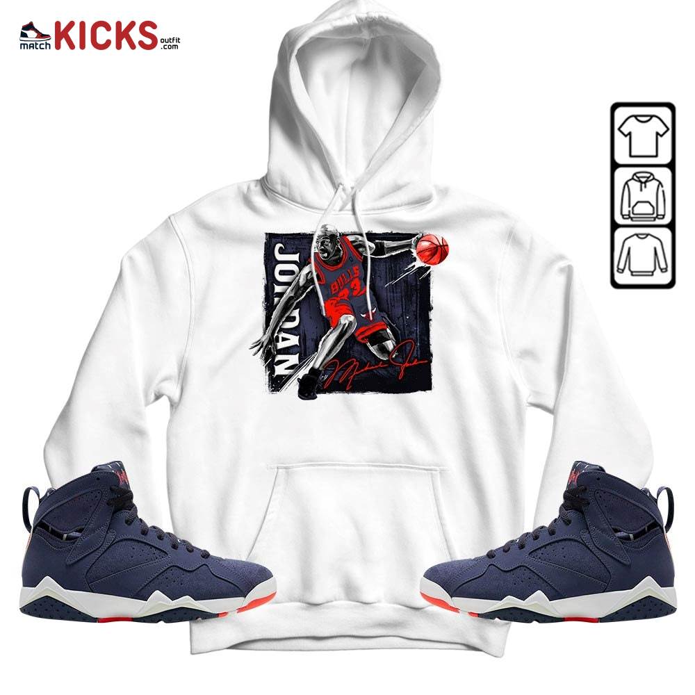 Last Dance Jordan Sneaker Shirt Match 7 Neutral Indigo, Jordan 7 Quai 54 MKO Sweatshirt Last Dance Jordan Sneaker Shirt Match 7 Neutral Indigo, Jordan 7 Quai 54 MKO Sweatshirt