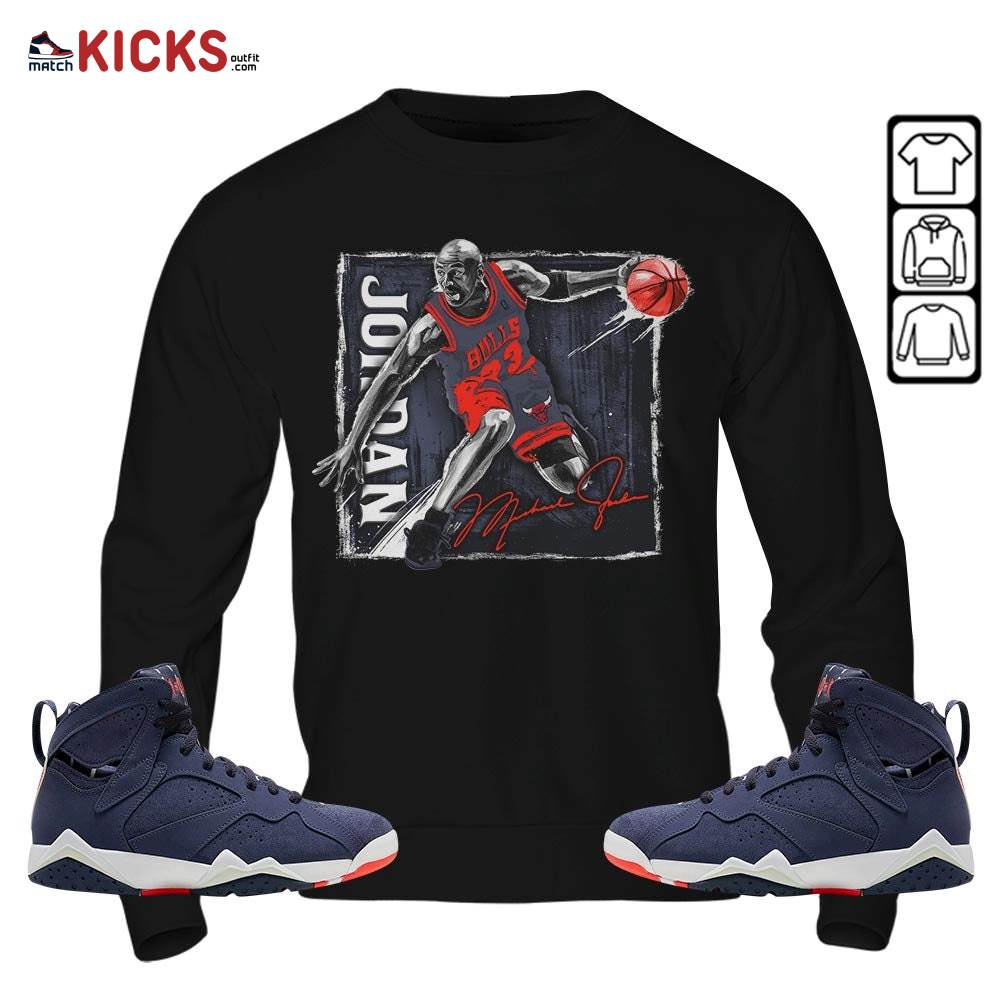 Last Dance Jordan Sneaker Shirt Match 7 Neutral Indigo, Jordan 7 Quai 54 MKO Sweatshirt Last Dance Jordan Sneaker Shirt Match 7 Neutral Indigo, Jordan 7 Quai 54 MKO Sweatshirt