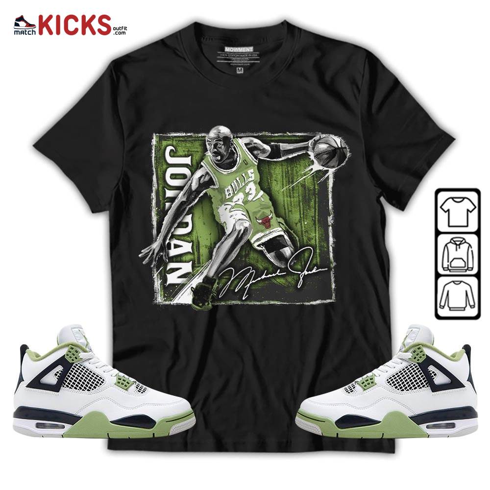 Last Dance Jordan Sneaker Shirt Match Retro Oil Green 4s, Jordan 4 Oil Green MKO T-Shirt
