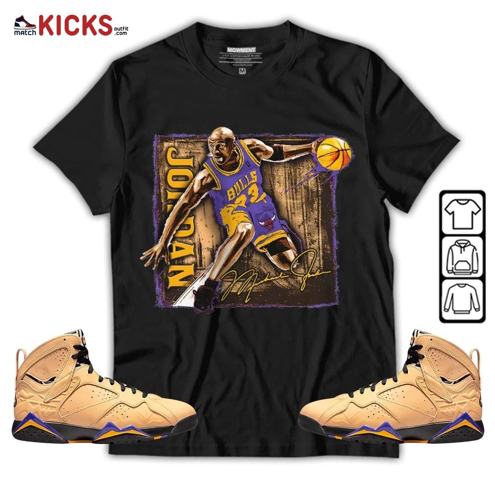Last Dance Jordan Sneaker Shirt Match Vachetta Tan 7s, Jordan 7 SE Afrobeats MKO T-Shirt