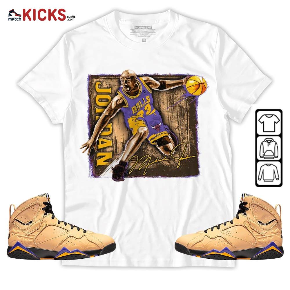 Last Dance Jordan Sneaker Shirt Match Vachetta Tan 7s, Jordan 7 SE Afrobeats MKO T-Shirt