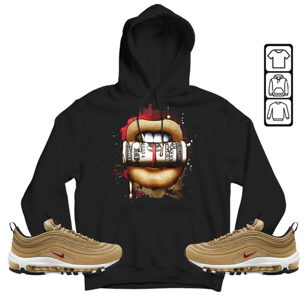 Lips with Money Sneaker Shirt Match Air Max 97 Metallic Gold, Air Max 97 Gold Bullet MKO T-Shirt Lips with Money Sneaker Shirt Match Air Max 97 Metallic Gold, Air Max 97 Gold Bullet MKO T-Shirt