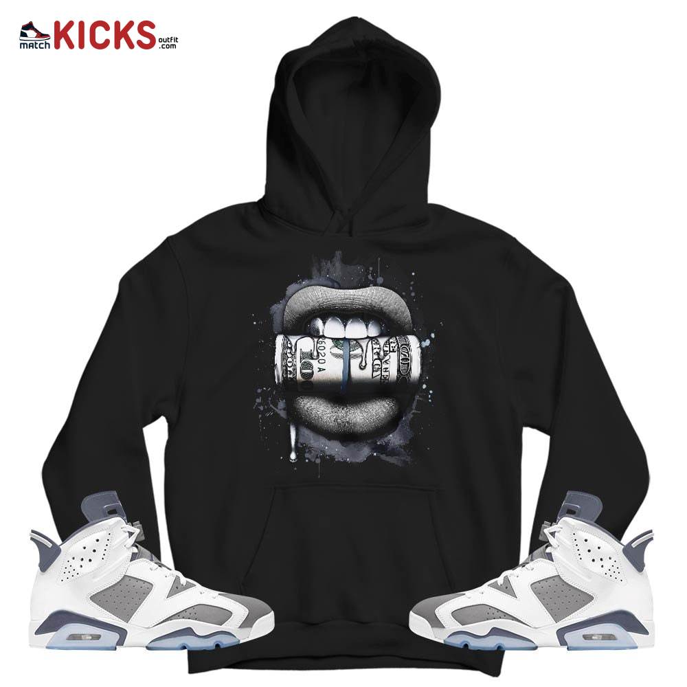 Lips with Money Sneaker Shirt Match Retro Cool Grey 6s, Jordan 6 Cool Grey MKO T-Shirt Lips with Money Sneaker Shirt Match Retro Cool Grey 6s, Jordan 6 Cool Grey MKO T-Shirt