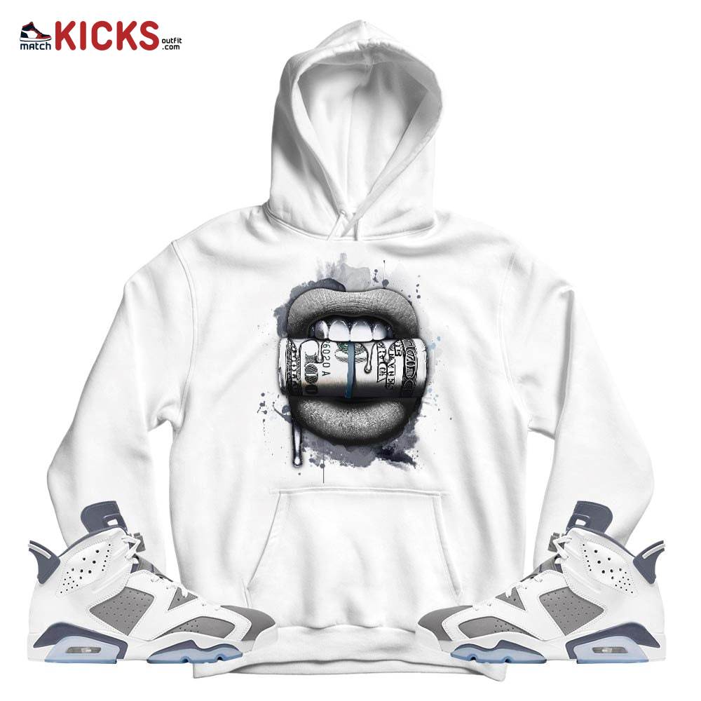 Lips with Money Sneaker Shirt Match Retro Cool Grey 6s, Jordan 6 Cool Grey MKO T-Shirt Lips with Money Sneaker Shirt Match Retro Cool Grey 6s, Jordan 6 Cool Grey MKO T-Shirt