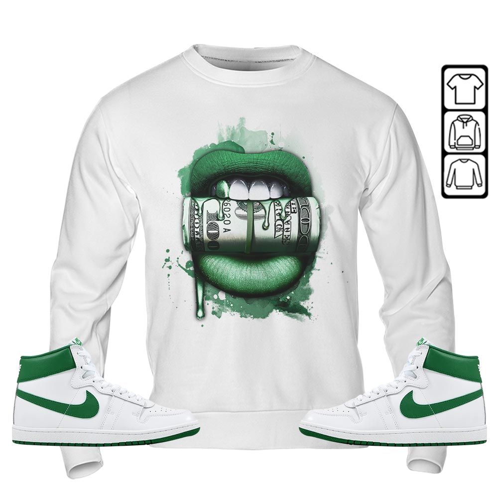 Lips with Money Sneaker Shirt Match SP Pine Green, Air Ship SP Pine Green MKO T-Shirt Lips with Money Sneaker Shirt Match SP Pine Green, Air Ship SP Pine Green MKO T-Shirt