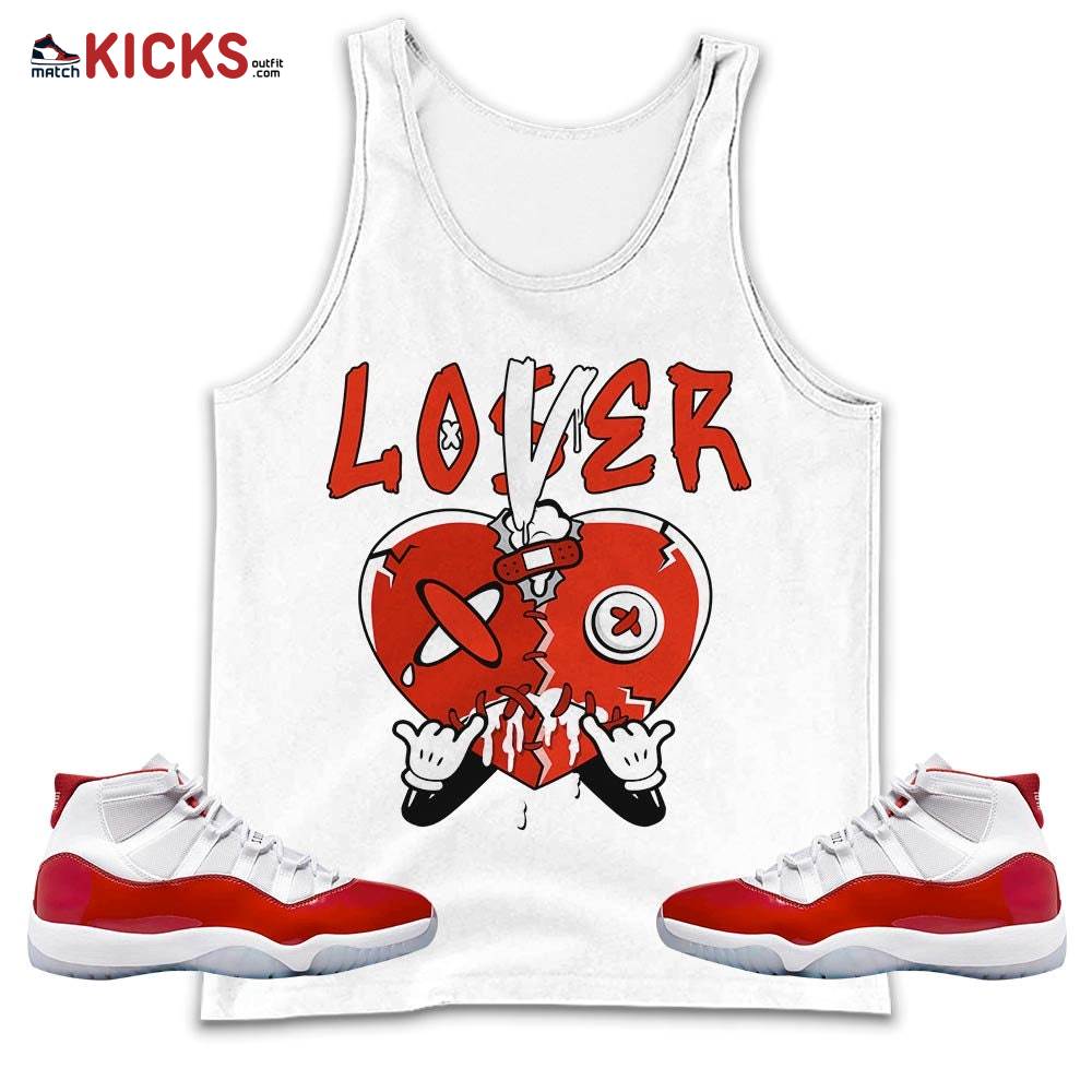 Loser Lover Drip Heart Sneaker Shirt Match Cherry 11s, Jordan 11 Retro Cherry MKO Tank Top Loser Lover Drip Heart Sneaker Shirt Match Cherry 11s, Jordan 11 Retro Cherry MKO Tank Top