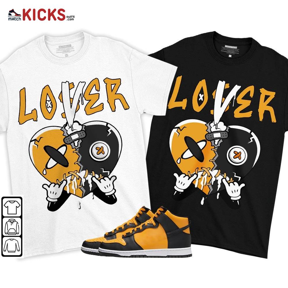 Loser Lover Drip Heart Sneaker Shirt Match Dunk Reverse Goldenrod, Dunk High Bruce Lee MKO T-Shirt