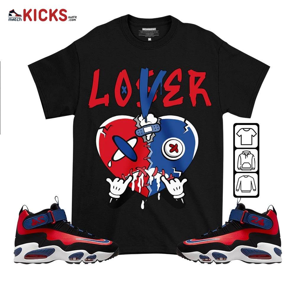 Loser Lover Drip Heart Sneaker Shirt Match Max 1 Navy Red Black, Air Griffey Max 1 Black Red Navy Blue MKO T-Shirt