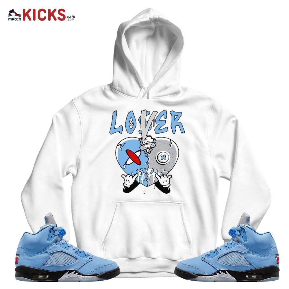 Loser Lover Drip Heart Sneaker Shirt Match Retro University Blue 5s, Jordan 5 University Blue MKO T-Shirt Loser Lover Drip Heart Sneaker Shirt Match Retro University Blue 5s, Jordan 5 University Blue MKO T-Shirt