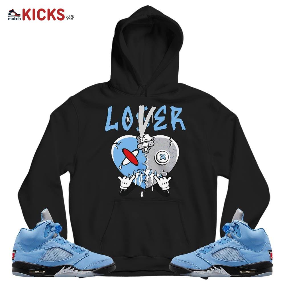 Loser Lover Drip Heart Sneaker Shirt Match Retro University Blue 5s, Jordan 5 University Blue MKO T-Shirt Loser Lover Drip Heart Sneaker Shirt Match Retro University Blue 5s, Jordan 5 University Blue MKO T-Shirt