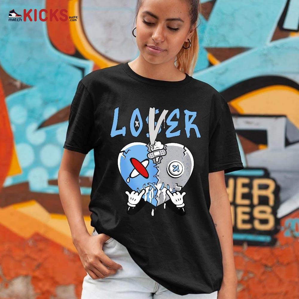 Loser Lover Drip Heart Sneaker Shirt Match Retro University Blue 5s, Jordan 5 University Blue MKO T-Shirt Loser Lover Drip Heart Sneaker Shirt Match Retro University Blue 5s, Jordan 5 University Blue MKO T-Shirt