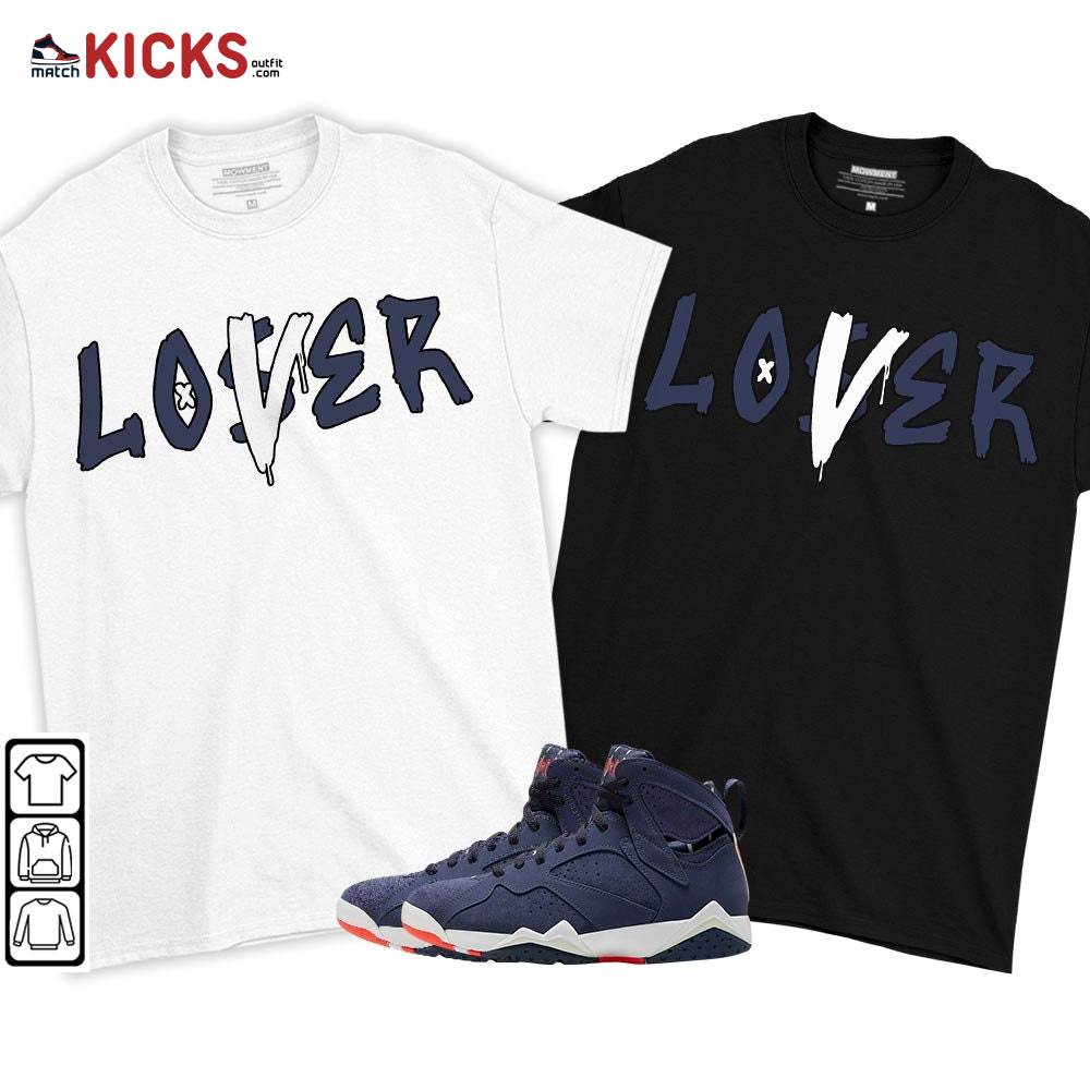 Loser Lover Drip Sneaker Shirt Match 7 Neutral Indigo, Jordan 7 Quai 54 MKO T-Shirt