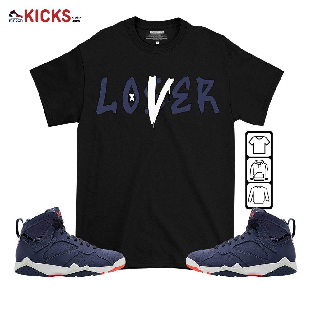 Loser Lover Drip Sneaker Shirt Match 7 Neutral Indigo, Jordan 7 Quai 54 MKO T-Shirt