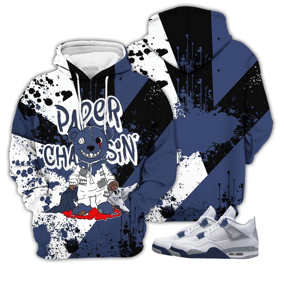Lover Bear Paper Chasin Sneaker Shirt Match Midnight Navy 4S, Jordan 4 Retro Midnight Navy Hoodie Sweatshirt Tee All Over Print MKO Shirt