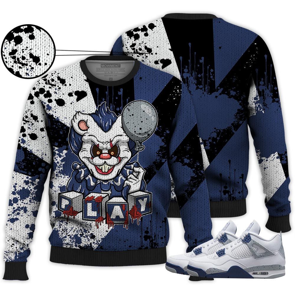 Lover Clown Play Dripping Sneaker Shirt Match Midnight Navy 4S, Jordan 4 Retro Midnight Navy Hoodie Sweatshirt Tee All Over Print MKO Shirt Lover Clown Play Dripping Sneaker Shirt Match Midnight Navy 4S, Jordan 4 Retro Midnight Navy Hoodie Sweatshirt Tee All Over Print MKO Shirt