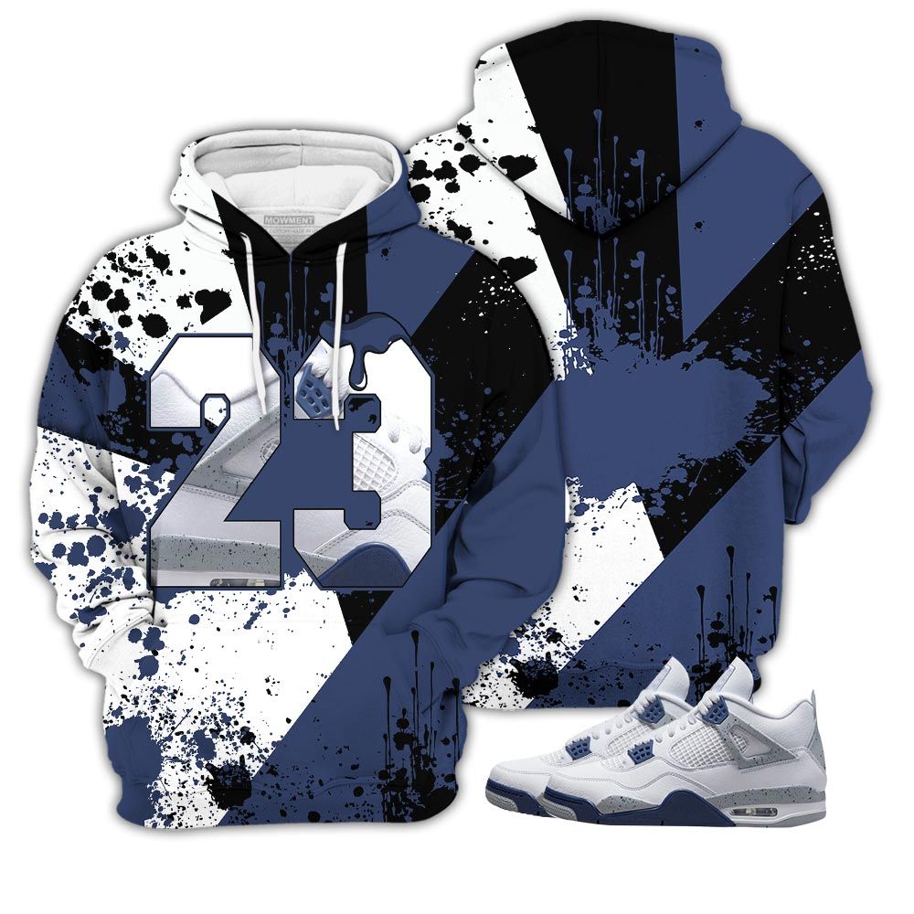 Lover Design Number 23 Drip Shoes Sneaker Shirt Match Midnight Navy 4S, Jordan 4 Retro Midnight Navy Hoodie Sweatshirt Tee All Over Print MKO Shirt
