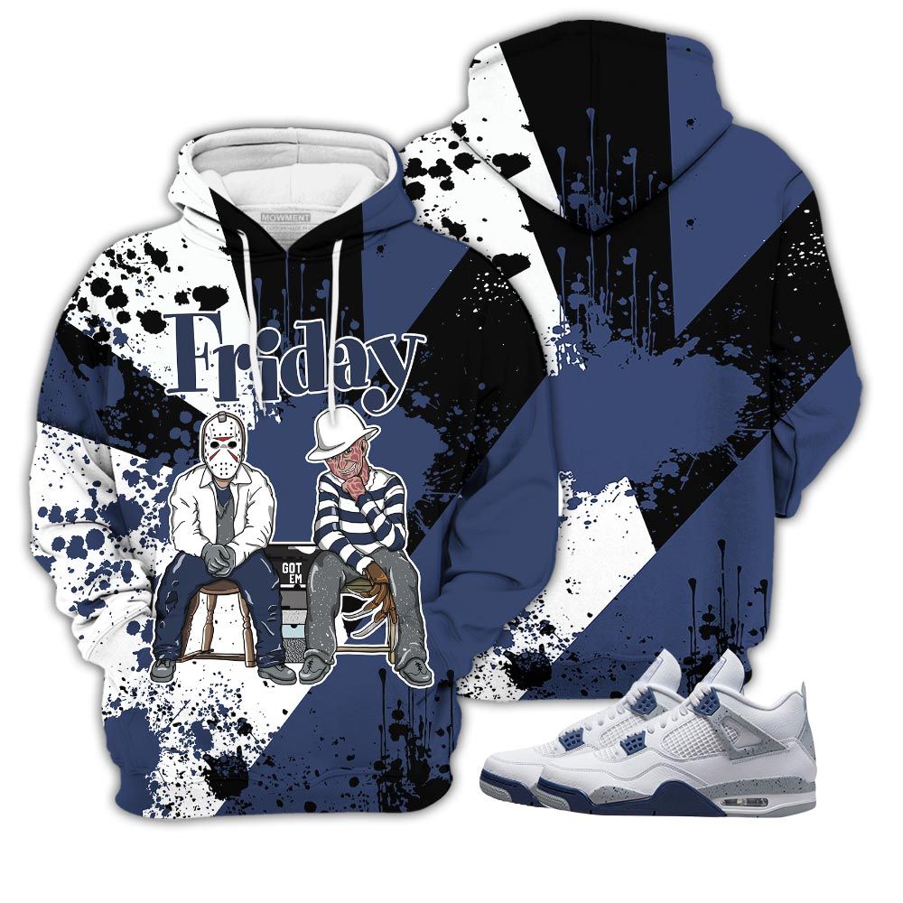 Lover Friday Horror Sneaker Shirt Match Midnight Navy 4S, Jordan 4 Retro Midnight Navy Hoodie Sweatshirt Tee All Over Print MKO Shirt Lover Friday Horror Sneaker Shirt Match Midnight Navy 4S, Jordan 4 Retro Midnight Navy Hoodie Sweatshirt Tee All Over Print MKO Shirt