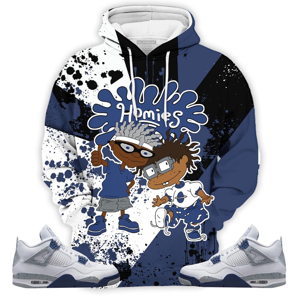 Lover Homies Rugrats Melanin Sneaker Shirt Match Midnight Navy 4S, Jordan 4 Retro Midnight Navy Hoodie Sweatshirt Tee All Over Print MKO Shirt