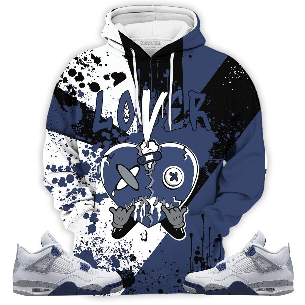 Lover Loser Lover Heart Dripping Sneaker Shirt Match Midnight Navy 4S, Jordan 4 Retro Midnight Navy Hoodie Sweatshirt Tee All Over Print MKO Shirt