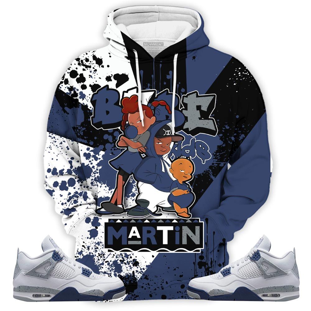 Lover Martin Babes Kids 90S Sneaker Shirt Match White Midnight Navy 4S, Jordan 4 Retro Midnight Navy Hoodie Sweatshirt Tee All Over Print MKO Shirt