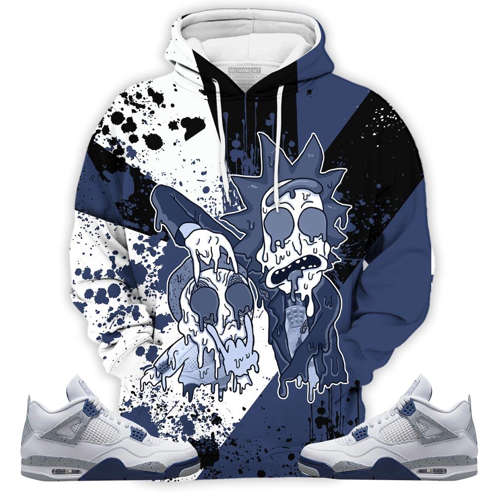 Lover Rick And Drip Sneaker Shirt Match Midnight Navy 4S, Jordan 4 Retro Midnight Navy Hoodie Sweatshirt Tee All Over Print MKO Shirt