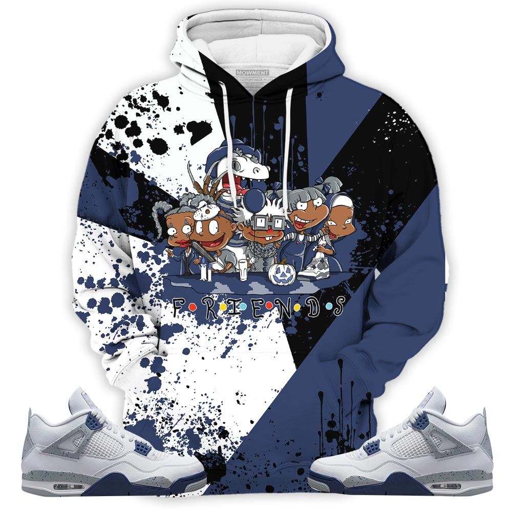 Lover Rugrats Friends Horror Sneaker Shirt Match Midnight Navy 4S, Jordan 4 Retro Midnight Navy Hoodie Sweatshirt Tee All Over Print MKO Shirt