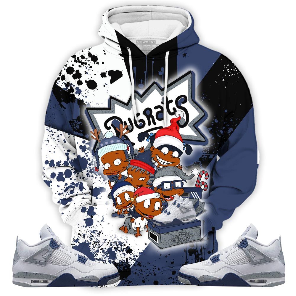 Lover Rugrats Kids Xmas Sneaker Shirt Match Midnight Navy 4S, Jordan 4 Retro Midnight Navy Hoodie Sweatshirt Tee All Over Print MKO Shirt
