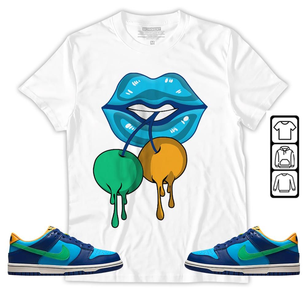 Luscious Lips Dripping Sneaker Shirt Match Dunk Low GS Kyrie, Dunk Low GS Electric Algae MKO Hoodie