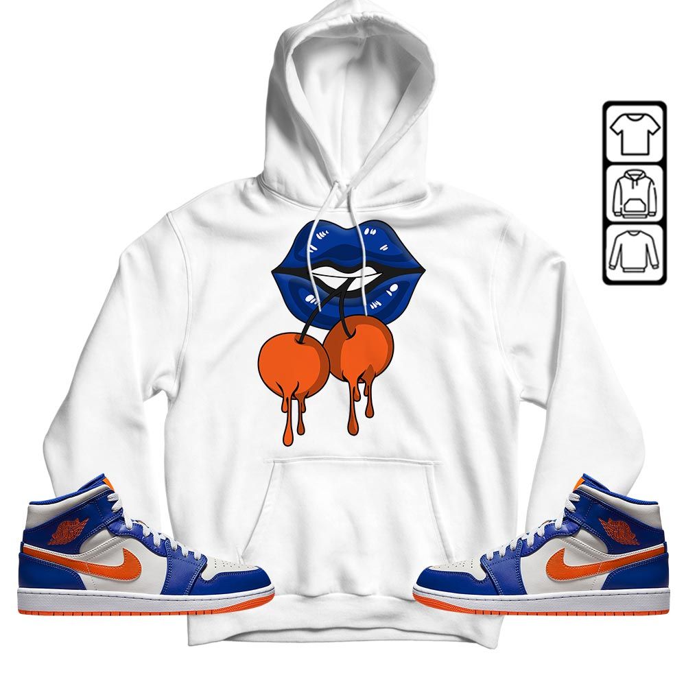 Luscious Lips Dripping Sneaker Shirt Match Mid Knicks 1s, Jordan 1 Mid Knicks MKO T-Shirt