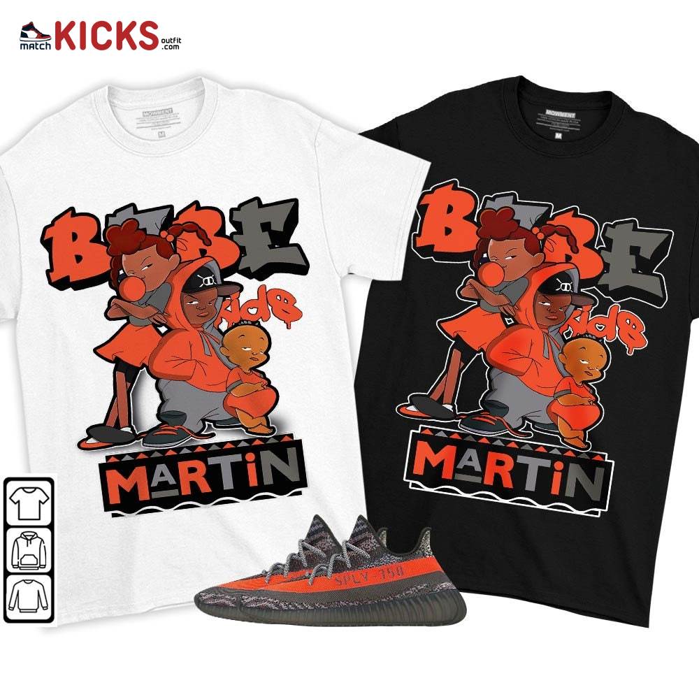 Martin Babe’s Kids 90s Melanin Sneaker Shirt Match Boots 350 V2 Dark Beluga, Yeezy 350 V2 Carbon Beluga MKO T-Shirt