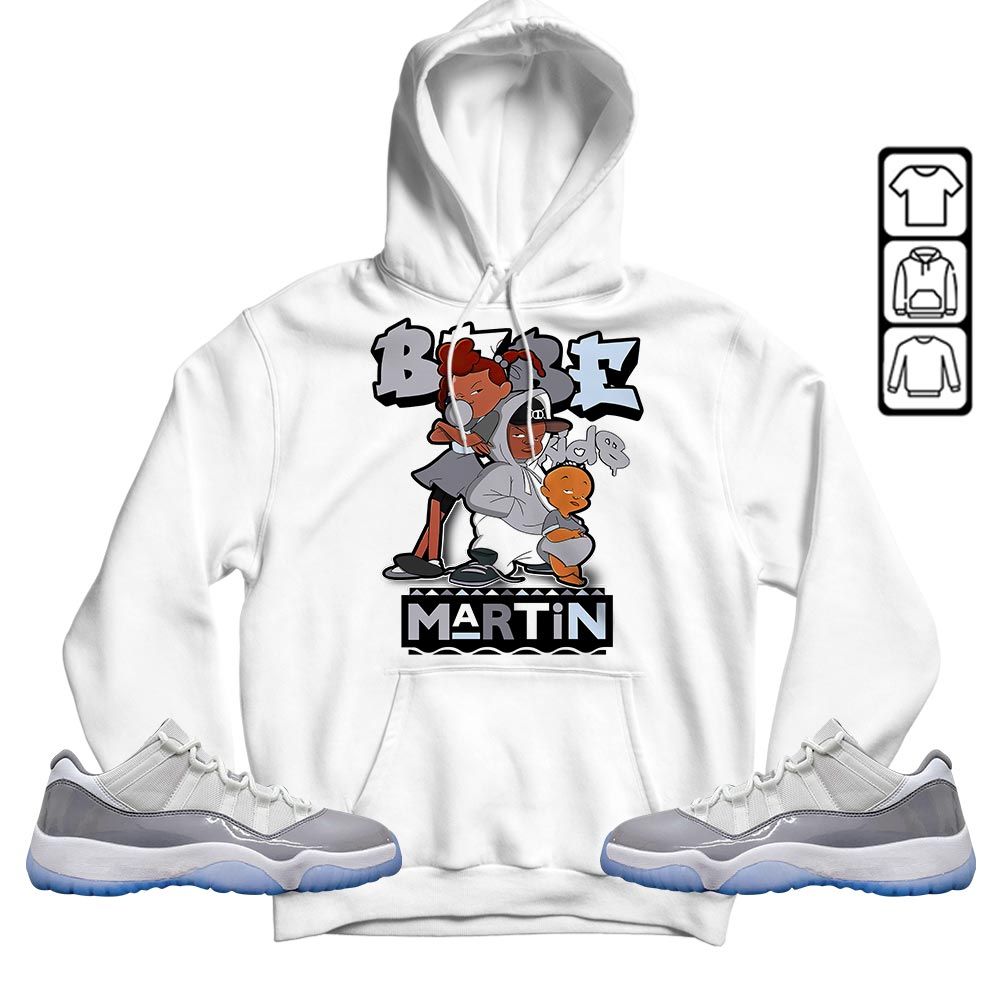 Martin Babes Kids 90s Melanin Sneaker Shirt Match Cement Grey 11s, Jordan 11 Low Cement Grey MKO T-Shirt
