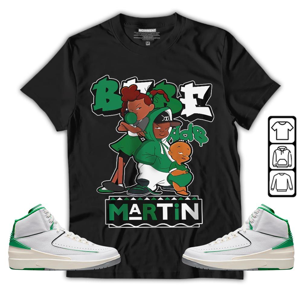 Martin Babes Kids 90s Melanin Sneaker Shirt Match Lucky Green 2s, Jordan 2 Lucky Green MKO T-Shirt