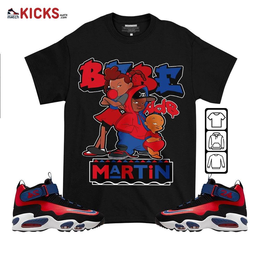 Martin Babe’s Kids 90s Melanin Sneaker Shirt Match Max 1 Navy Red Black, Air Griffey Max 1 Black Red Navy Blue MKO T-Shirt