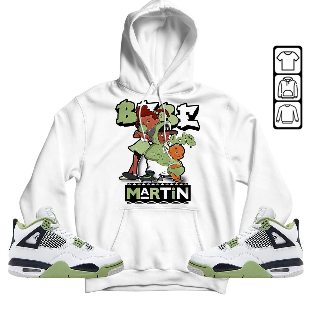 Martin Babes Kids 90s Melanin Sneaker Shirt Match Retro Oil Green 4s, Jordan 4 Oil Green MKO T-Shirt