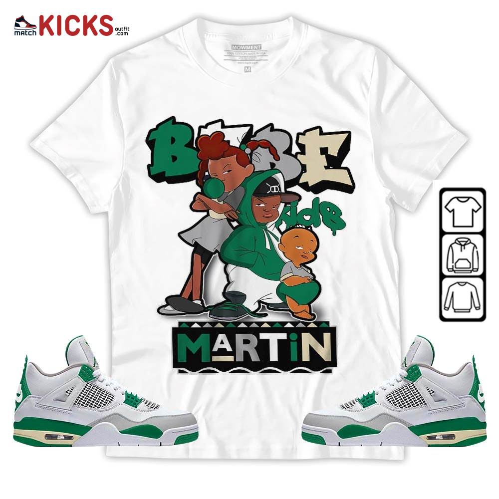 Martin Babe’s Kids 90s Melanin Sneaker Shirt Match Retro Pine Green 4s, Jordan 4 Pine Green MKO Sweatshirt