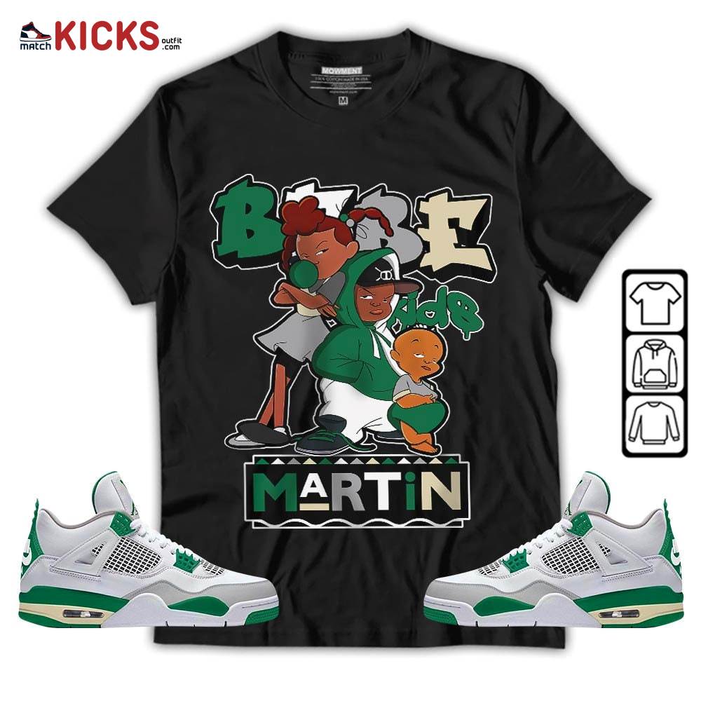 Martin Babe’s Kids 90s Melanin Sneaker Shirt Match Retro Pine Green 4s, Jordan 4 Pine Green MKO T-Shirt