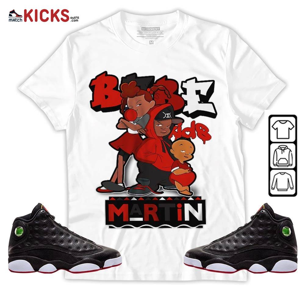 Martin Babe’s Kids 90s Melanin Sneaker Shirt Match Retro Playoffs 13s, Jordan 13 Playoffs MKO Hoodie
