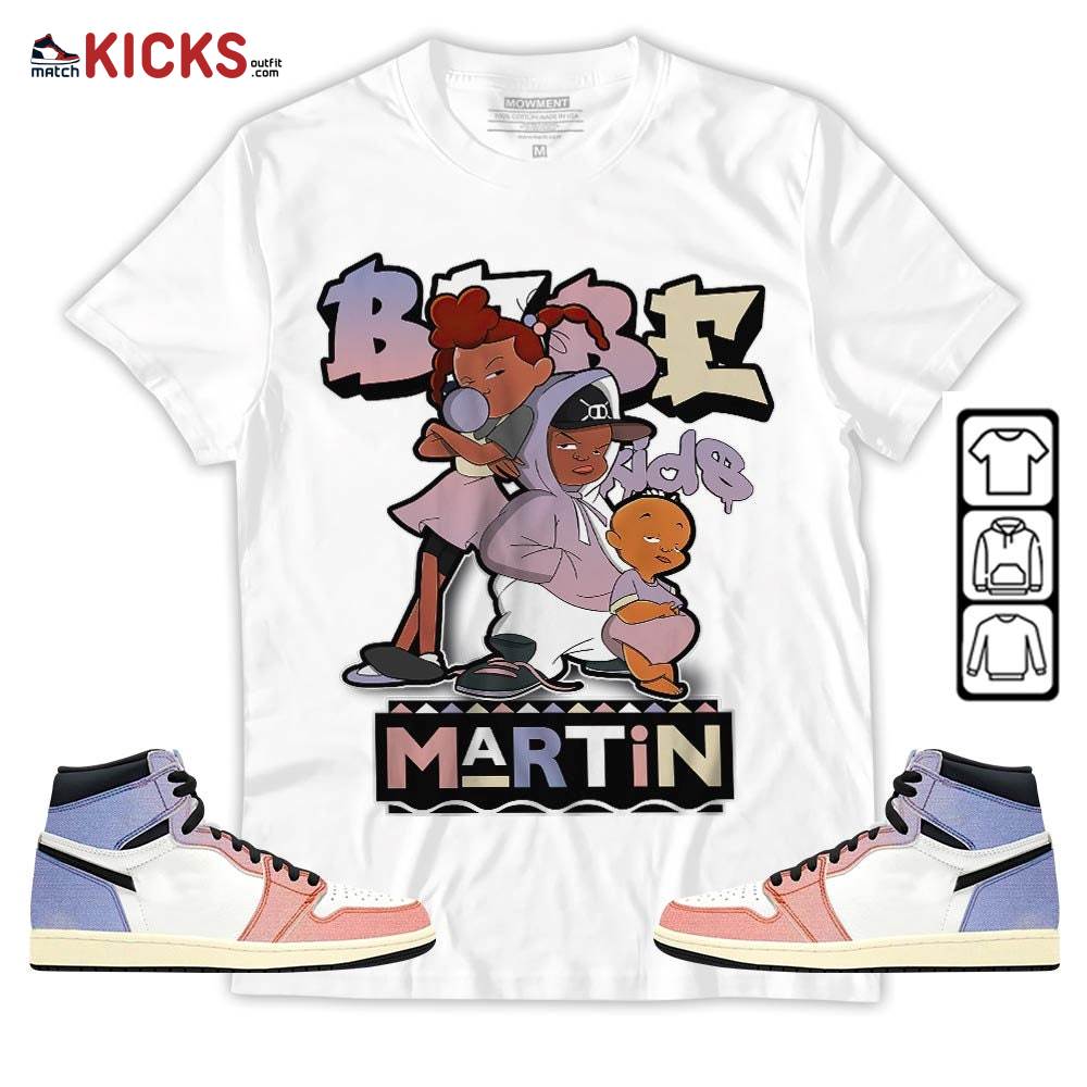 Martin Babe’s Kids 90s Melanin Sneaker Shirt Match Retro Skyline 1s, Jordan 1 High OG Skyline MKO T-Shirt