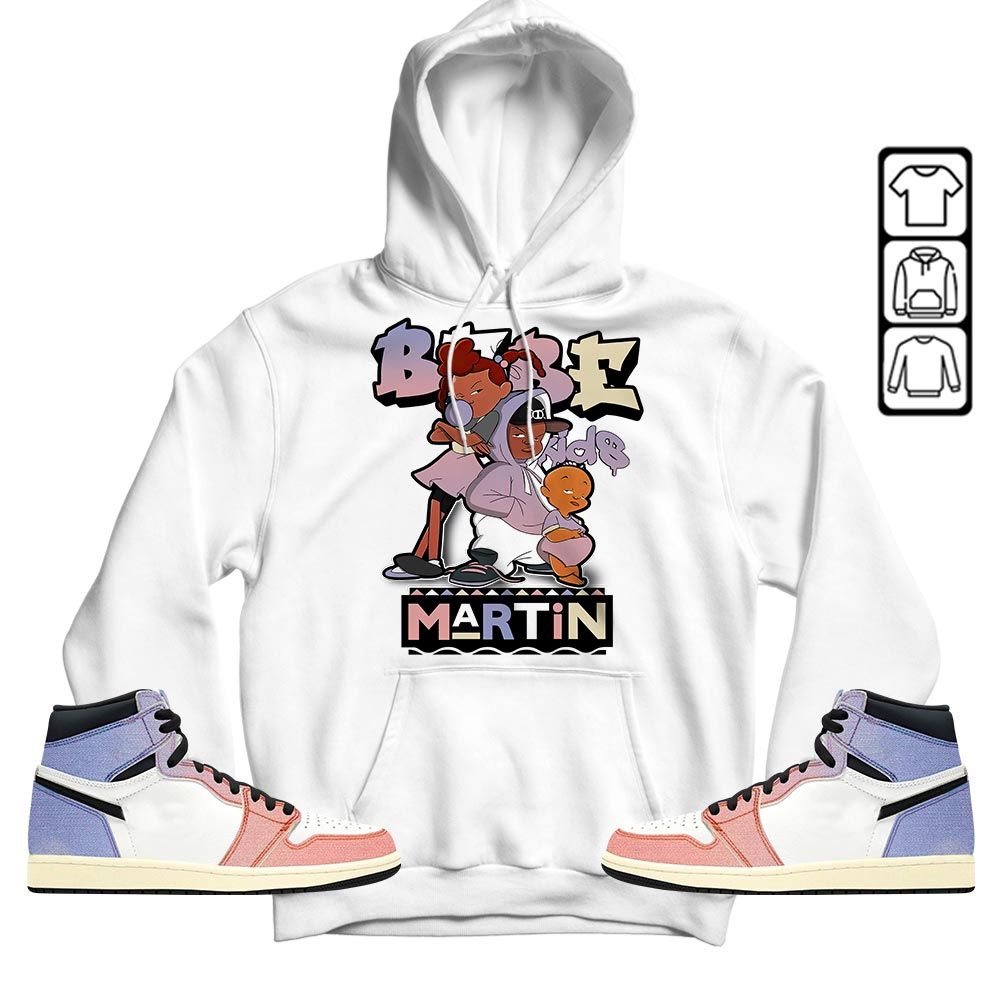 Martin Babes Kids 90s Melanin Sneaker Shirt Match Retro Skyline 1s, Jordan 1 High OG Skyline MKO T-Shirt