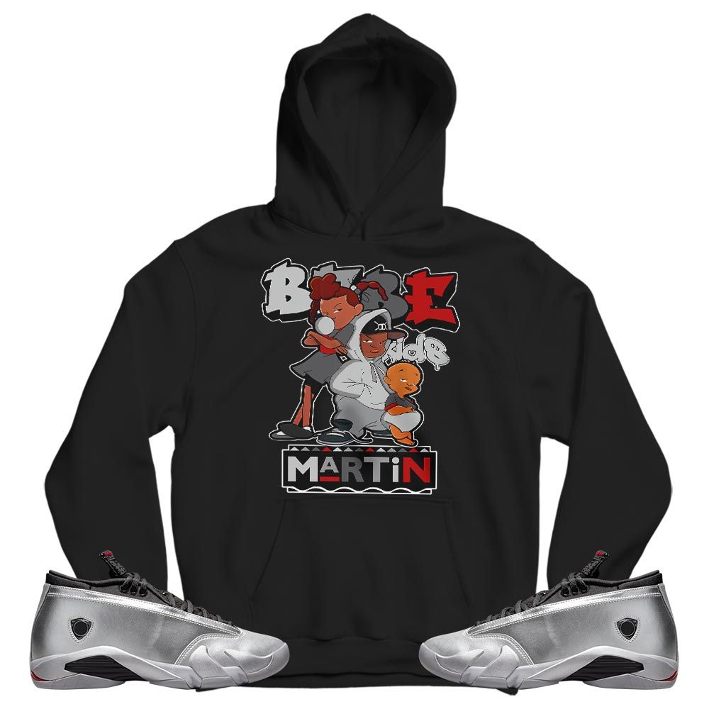 Martin Babes Kids 90s Sneaker Shirt Match 14 Low Metallic Silver, Jordan 14 Metallic Silver MKO T-Shirt