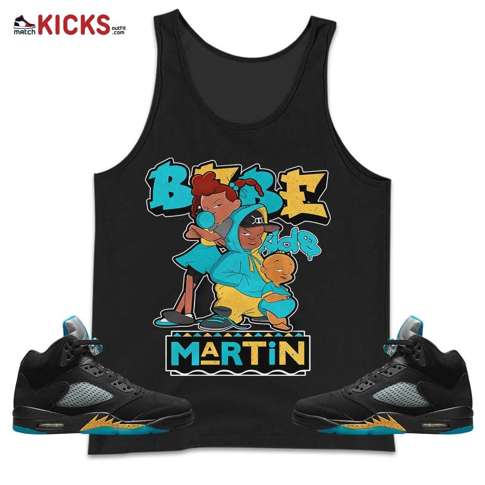 Martin Babe’s Kids 90s Sneaker Shirt Match 2023 Retro Aqua 5s, Jordan 5 Aqua MKO Tank Top Martin Babe’s Kids 90s Sneaker Shirt Match 2023 Retro Aqua 5s, Jordan 5 Aqua MKO Tank Top